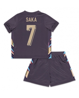 Inghilterra Bukayo Saka #7 Maglia Gara Trasferta Repliche Europei 2024 Bambino